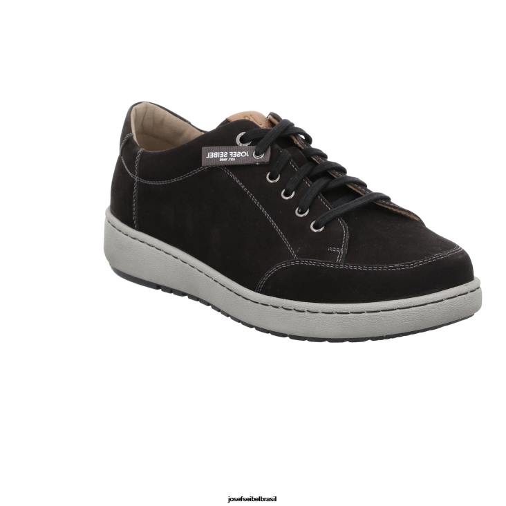 homens Josef Seibel davi 03 nubuck preto sapatos de academia F86Z301