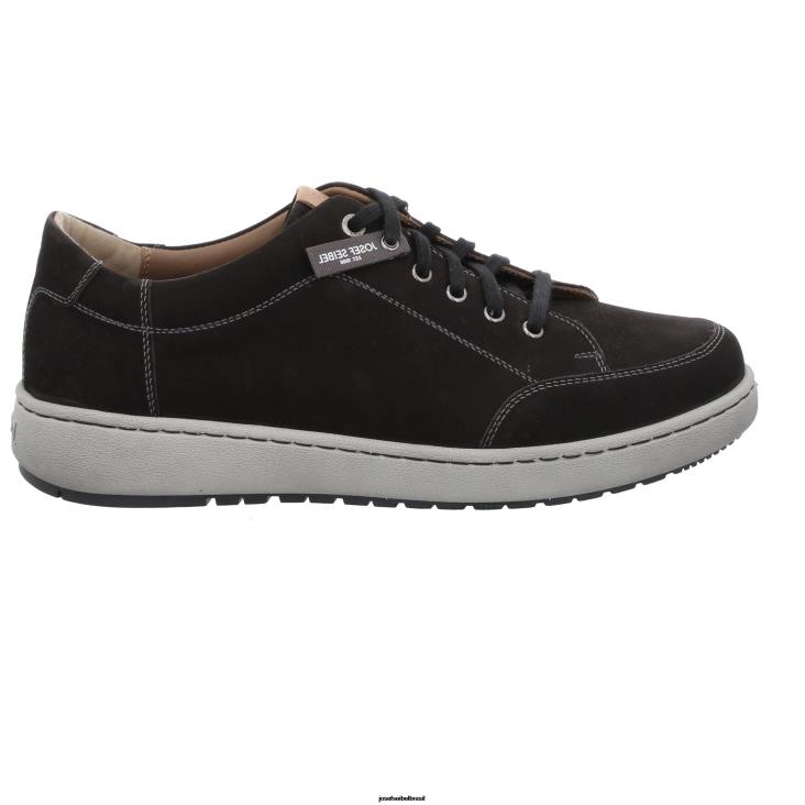 homens Josef Seibel davi 03 nubuck preto sapatos de academia F86Z301