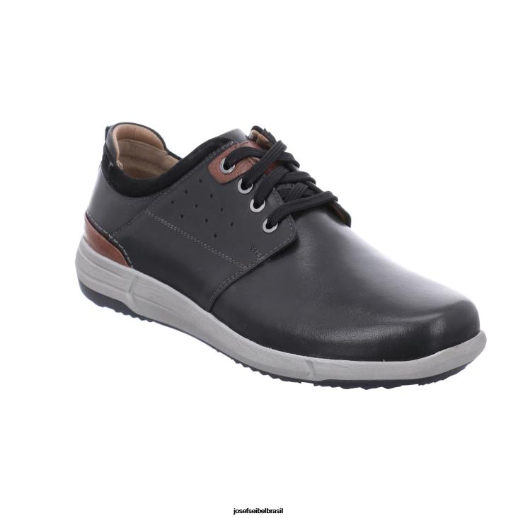 homens Josef Seibel enrico 13 preto sapatos de academia F86Z304