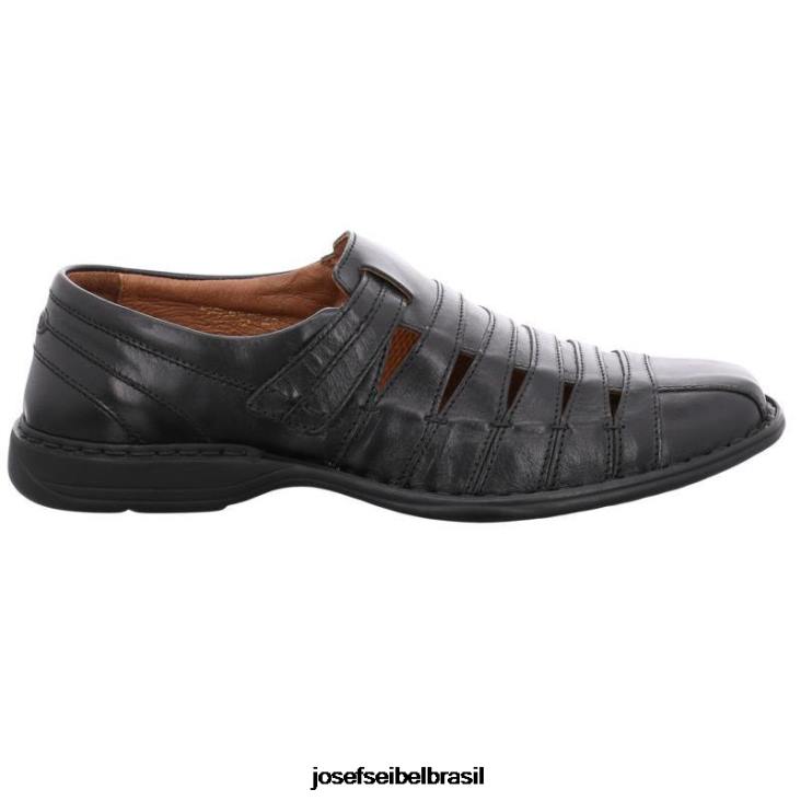 homens Josef Seibel Steven preto sapatos sem cadarço F86Z311