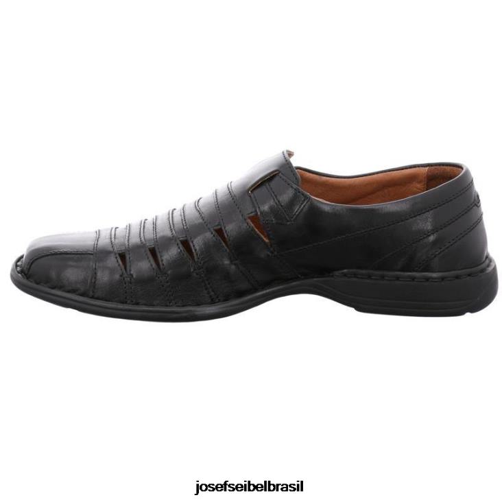 homens Josef Seibel Steven preto sapatos sem cadarço F86Z311