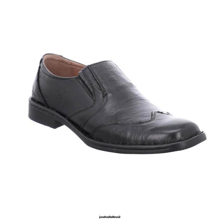 homens Josef Seibel douglas preto sapatos sem cadarço F86Z313
