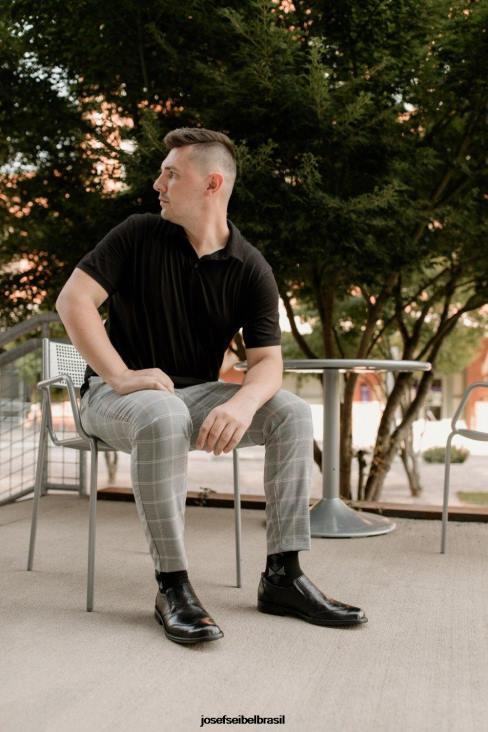 homens Josef Seibel douglas preto sapatos sem cadarço F86Z313