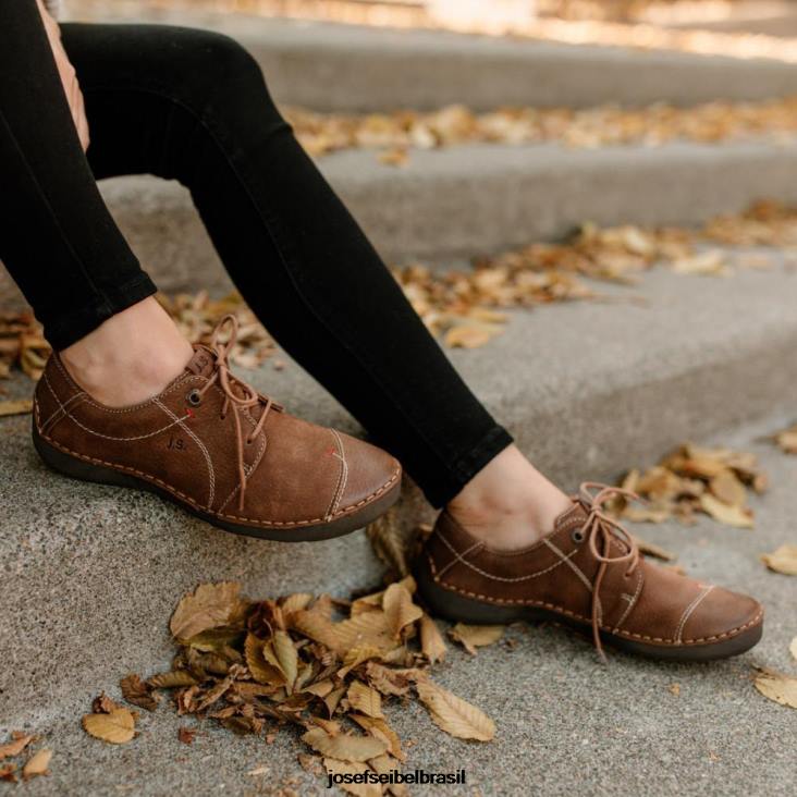 mulheres Josef Seibel fergey 20 castanha Amarrar os sapatos F86Z20