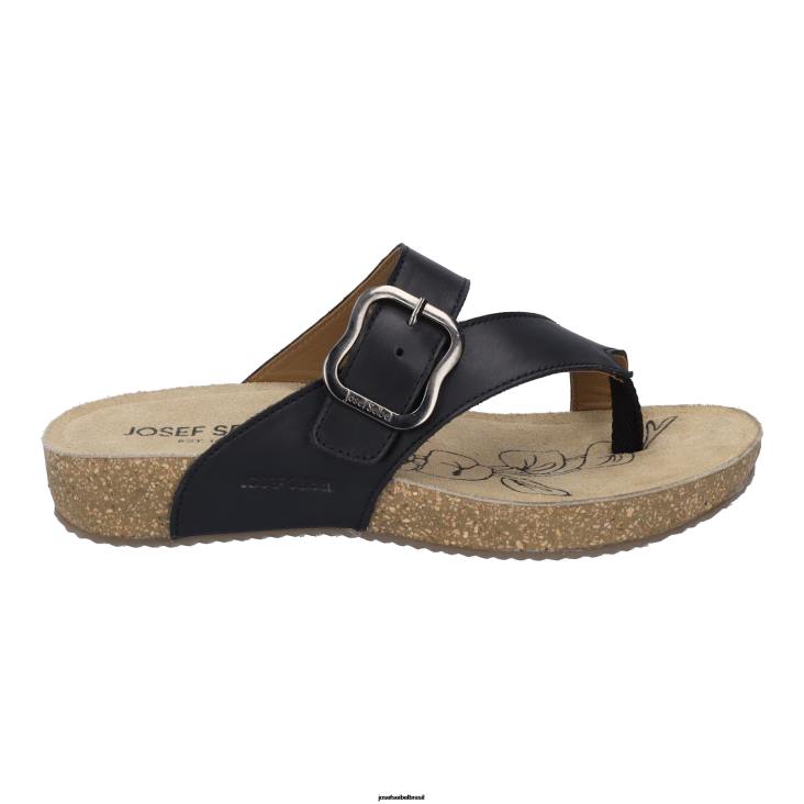 mulheres Josef Seibel Tonga 77 preto sandálias F86Z85