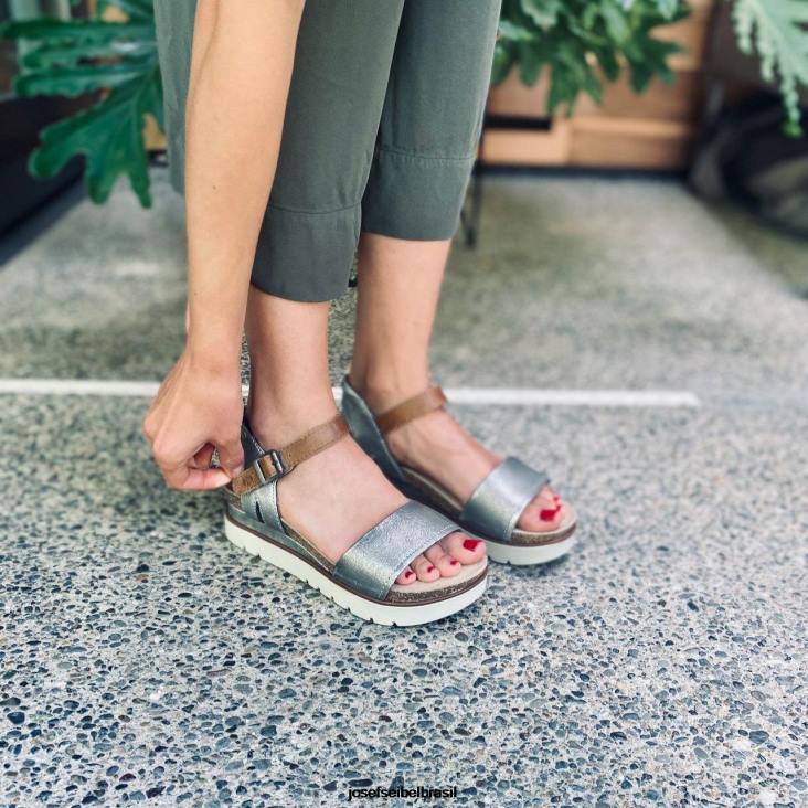 mulheres Josef Seibel claro 01 platina sandálias F86Z116