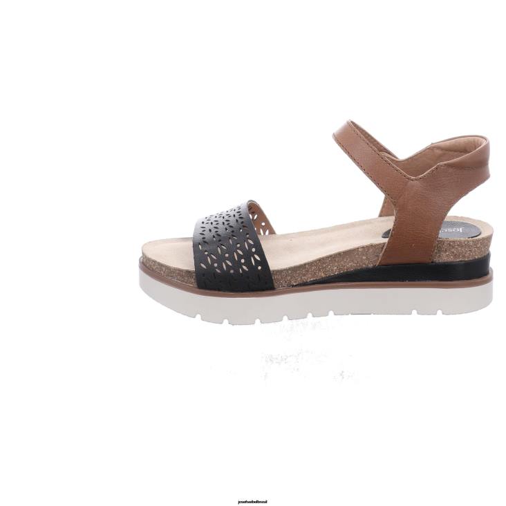 mulheres Josef Seibel claro 09 preto sandálias F86Z130