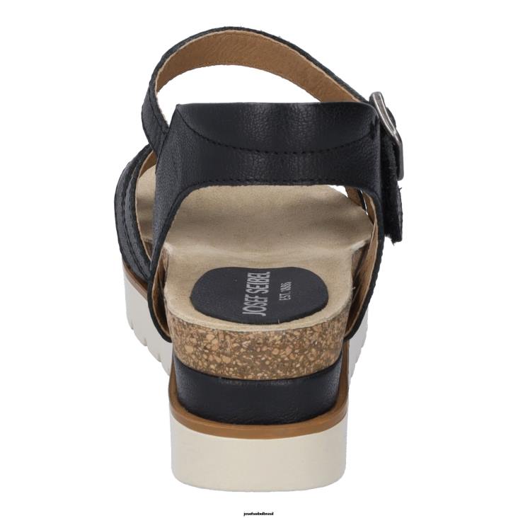 mulheres Josef Seibel claro 14 preto sandálias F86Z97