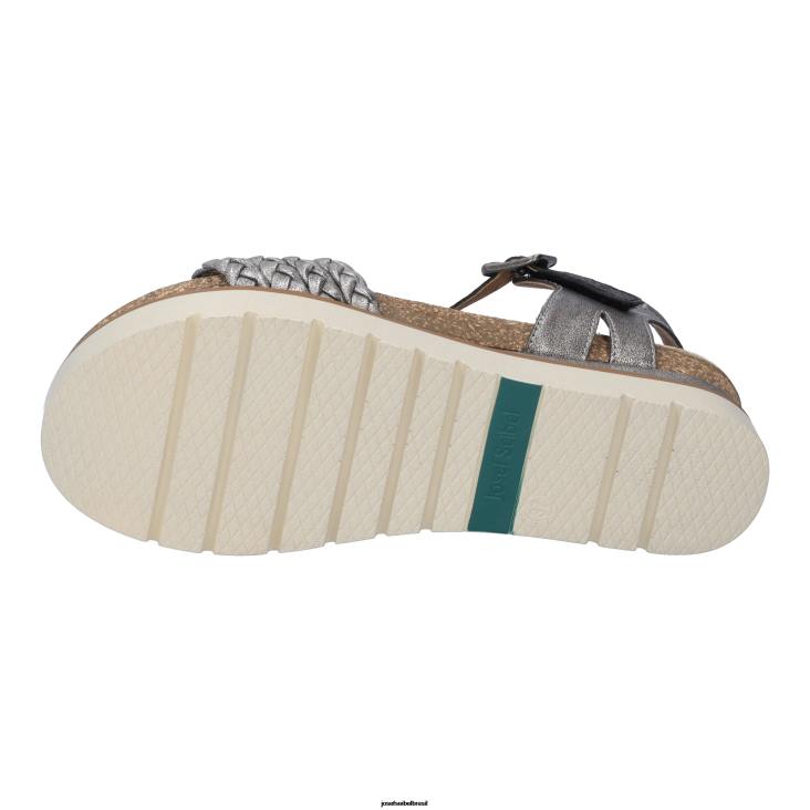 mulheres Josef Seibel claro 16 platina sandálias F86Z65