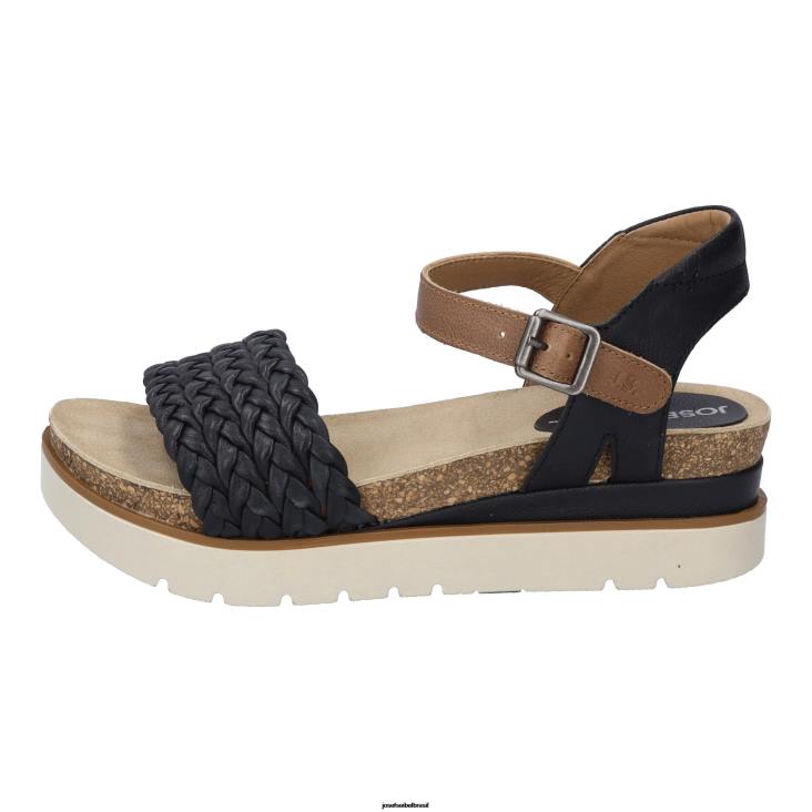 mulheres Josef Seibel claro 16 preto sandálias F86Z62