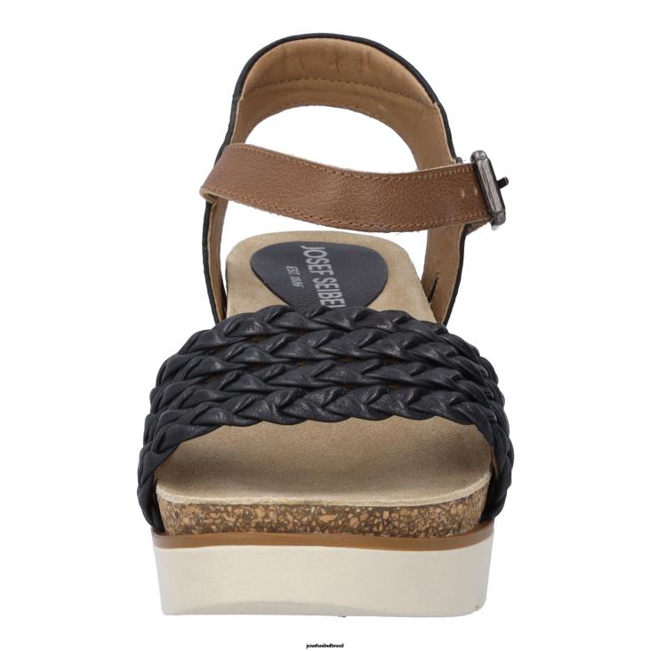 mulheres Josef Seibel claro 16 preto sandálias F86Z62