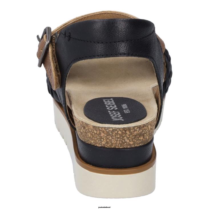 mulheres Josef Seibel claro 16 preto sandálias F86Z62