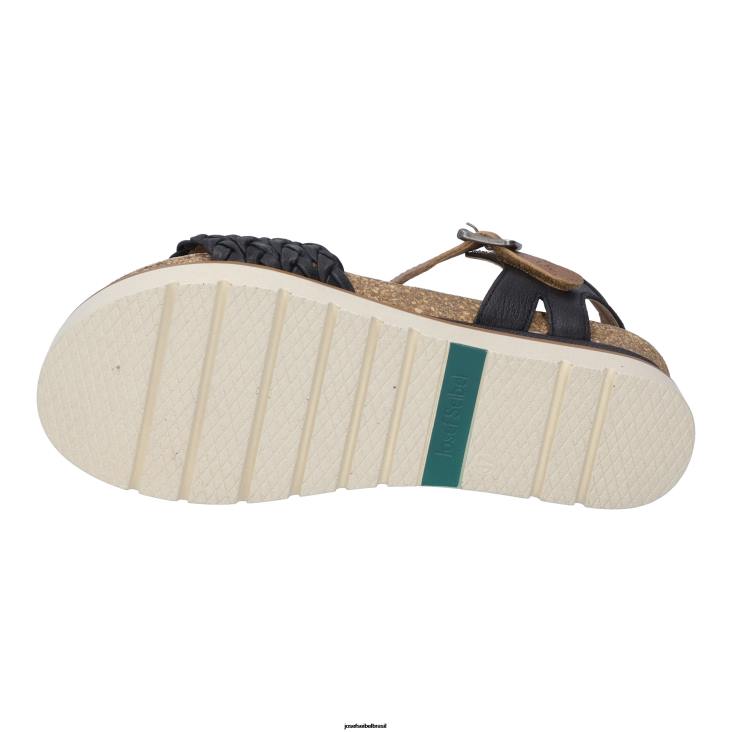 mulheres Josef Seibel claro 16 preto sandálias F86Z62