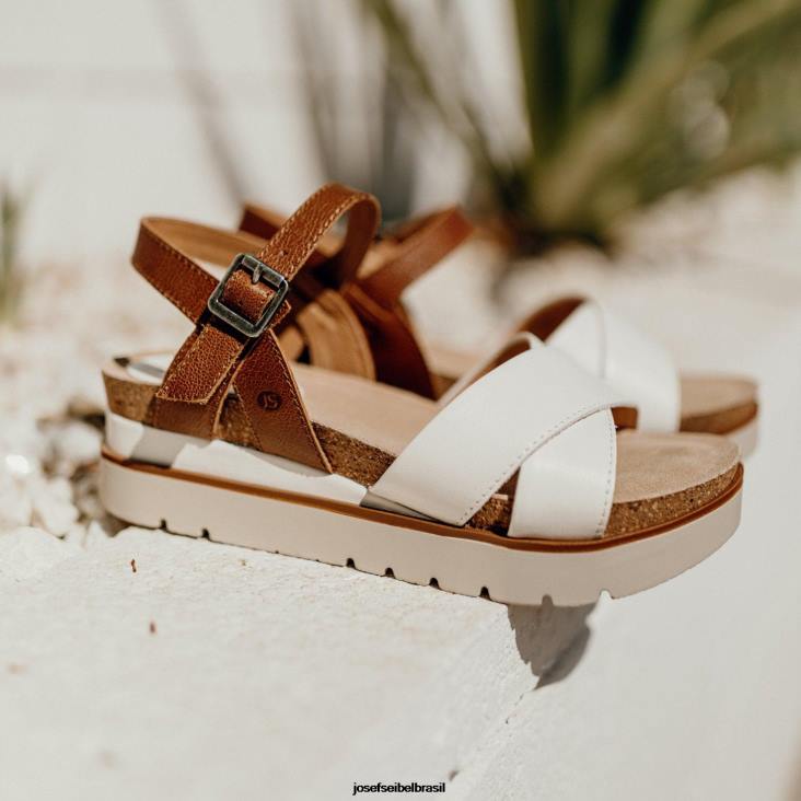 mulheres Josef Seibel limpar 10 branco sandálias F86Z125