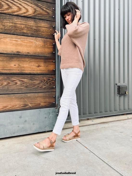 mulheres Josef Seibel limpar 10 creme sandálias F86Z128