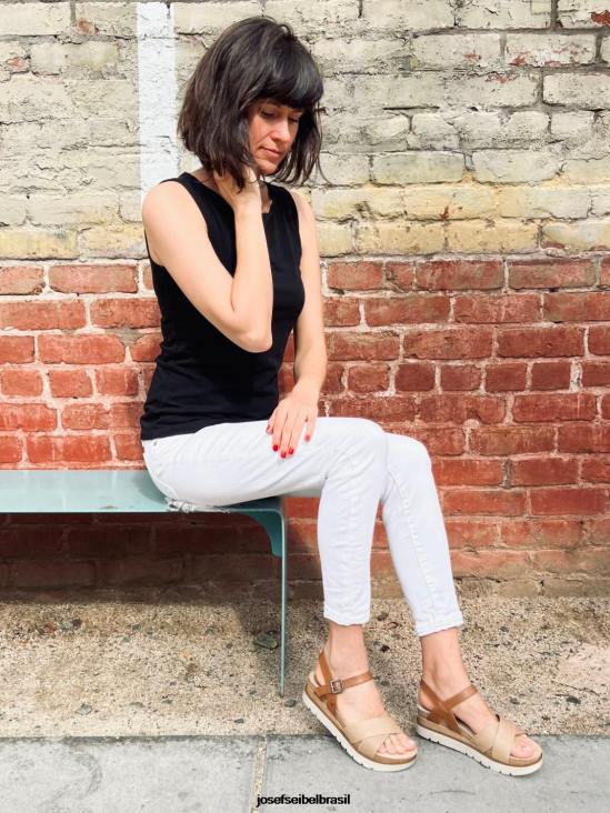 mulheres Josef Seibel limpar 10 creme sandálias F86Z128