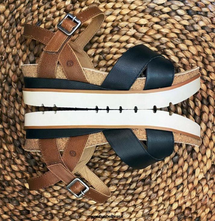 mulheres Josef Seibel limpar 10 preto sandálias F86Z126