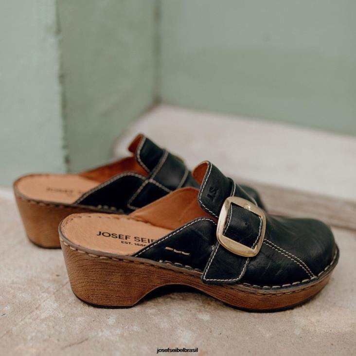 mulheres Josef Seibel lírio 10 preto tamancos F86Z270